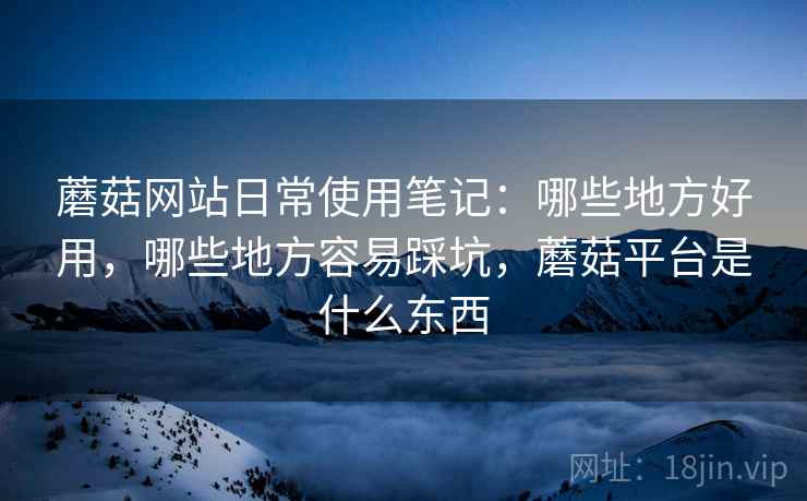 蘑菇网站日常使用笔记:哪些地方好用,哪些地方容易踩坑,蘑菇平台是什么东西