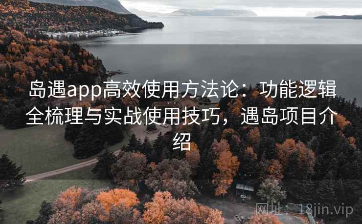 岛遇app高效使用方法论：功能逻辑全梳理与实战使用技巧，遇岛项目介绍