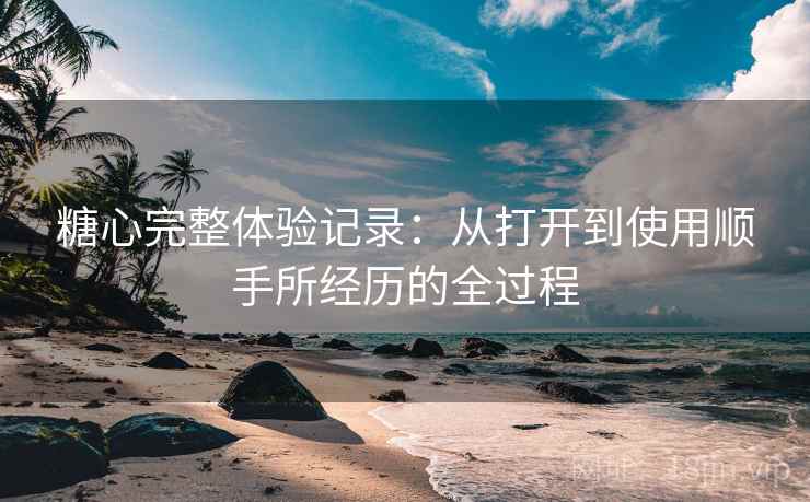 糖心完整体验记录：从打开到使用顺手所经历的全过程