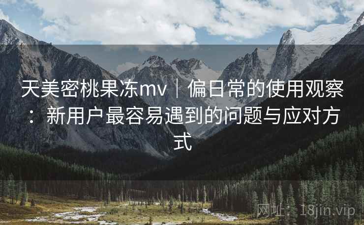 天美密桃果冻mv｜偏日常的使用观察：新用户最容易遇到的问题与应对方式