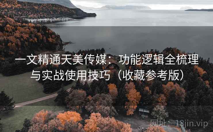 一文精通天美传媒：功能逻辑全梳理与实战使用技巧（收藏参考版）